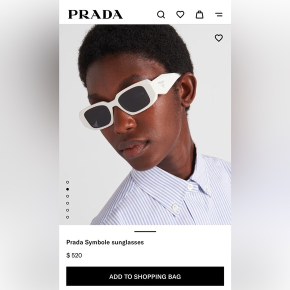 PRADA Authentic Symbole Triangle Logo Sunglasses- White - Picture 9 of 9